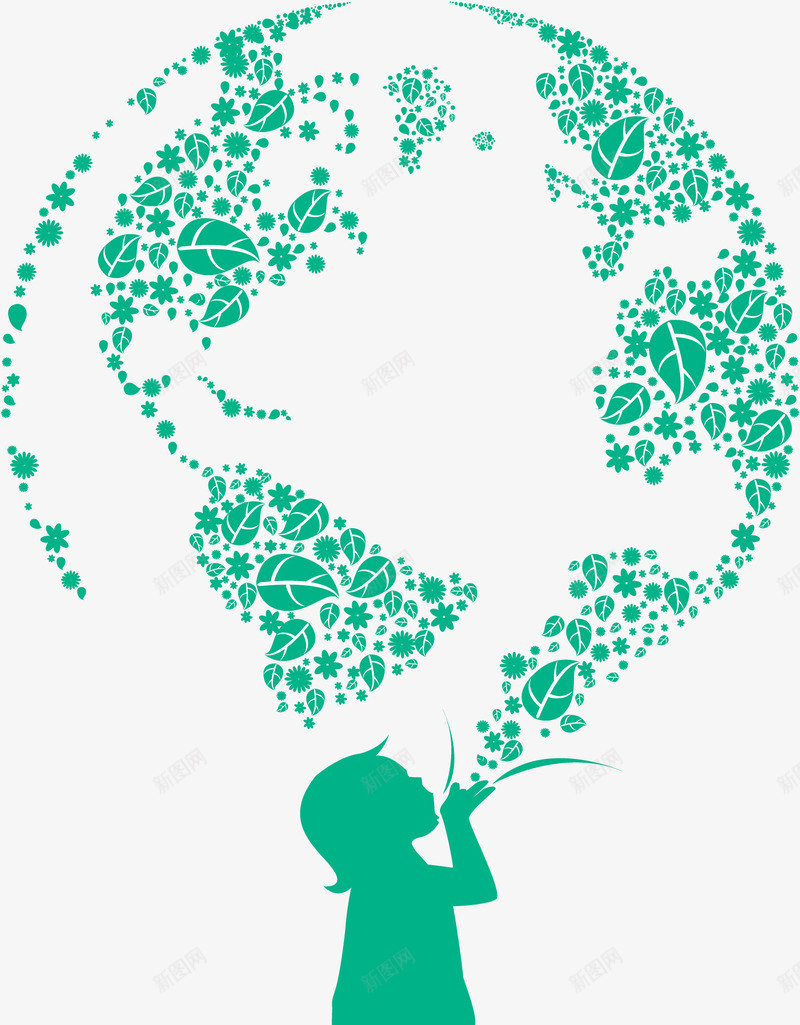母亲地球矢量图ai免抠素材_新图网 https://ixintu.com 未来 爱护 简约 绿色 矢量图
