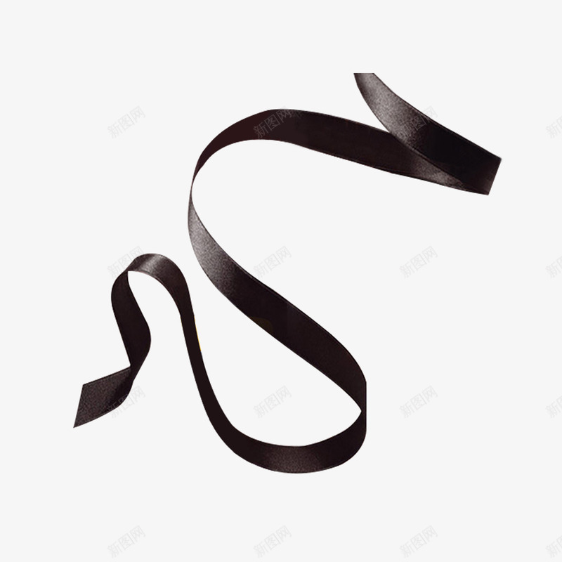 黑色丝带png免抠素材_新图网 https://ixintu.com 丝带 包装 带子 装饰