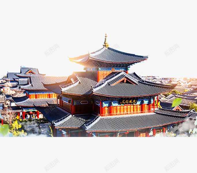 云南建筑png免抠素材_新图网 https://ixintu.com 云南 古镇 古镇封面 复古 建筑 风景