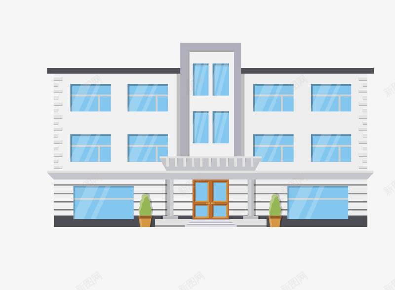 卡通商务楼房png免抠素材_新图网 https://ixintu.com 商务楼房