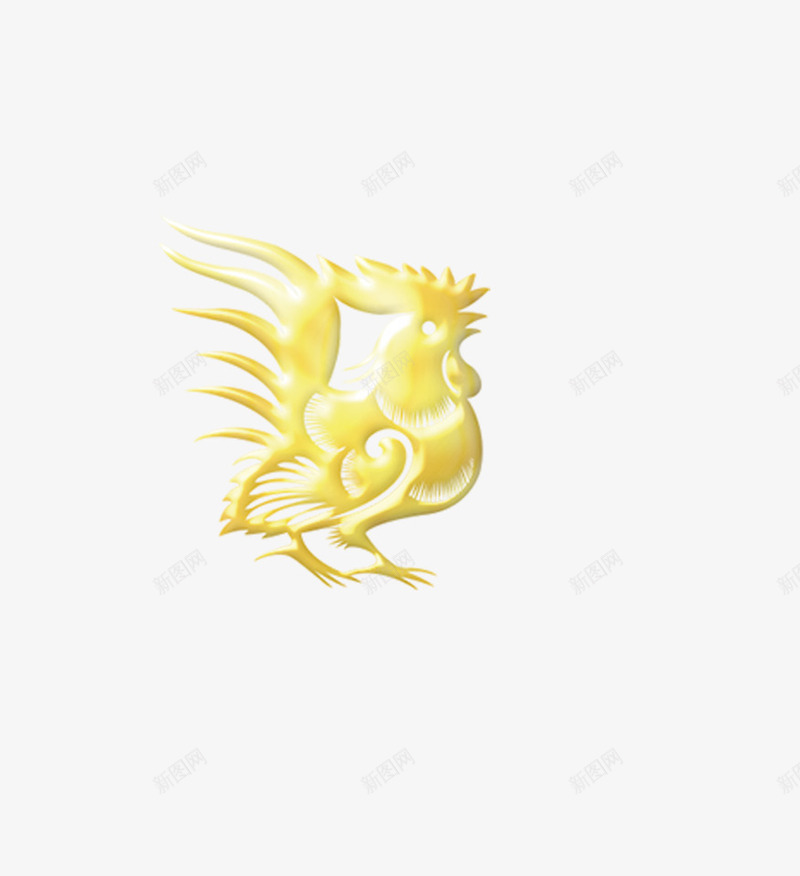 金色公鸡png免抠素材_新图网 https://ixintu.com 中国风 十二生肖 鸡年