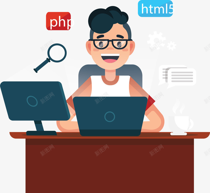 暑假实习电脑工作矢量图ai免抠素材_新图网 https://ixintu.com 实习生 暑假实习 暑期实习 电脑编程 矢量png 编程 矢量图