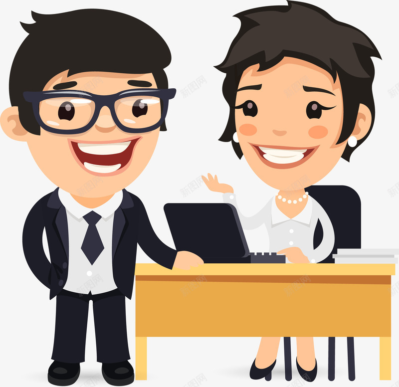 外企公司男女主管职员图png免抠素材_新图网 https://ixintu.com 主管 员工 经理 职员 部门交流 高管