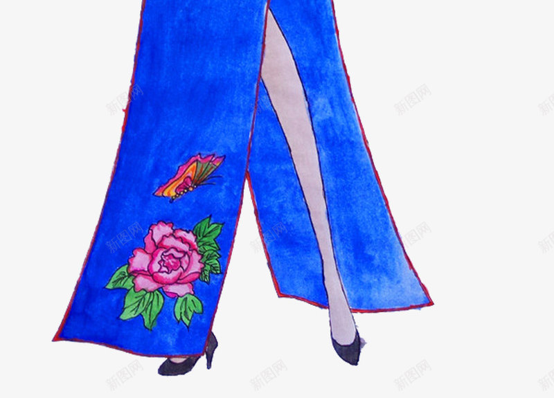 穿蓝色旗袍拿扇子的女人png免抠素材_新图网 https://ixintu.com 女人 扇子 旗袍 旗袍女人 蓝色旗袍