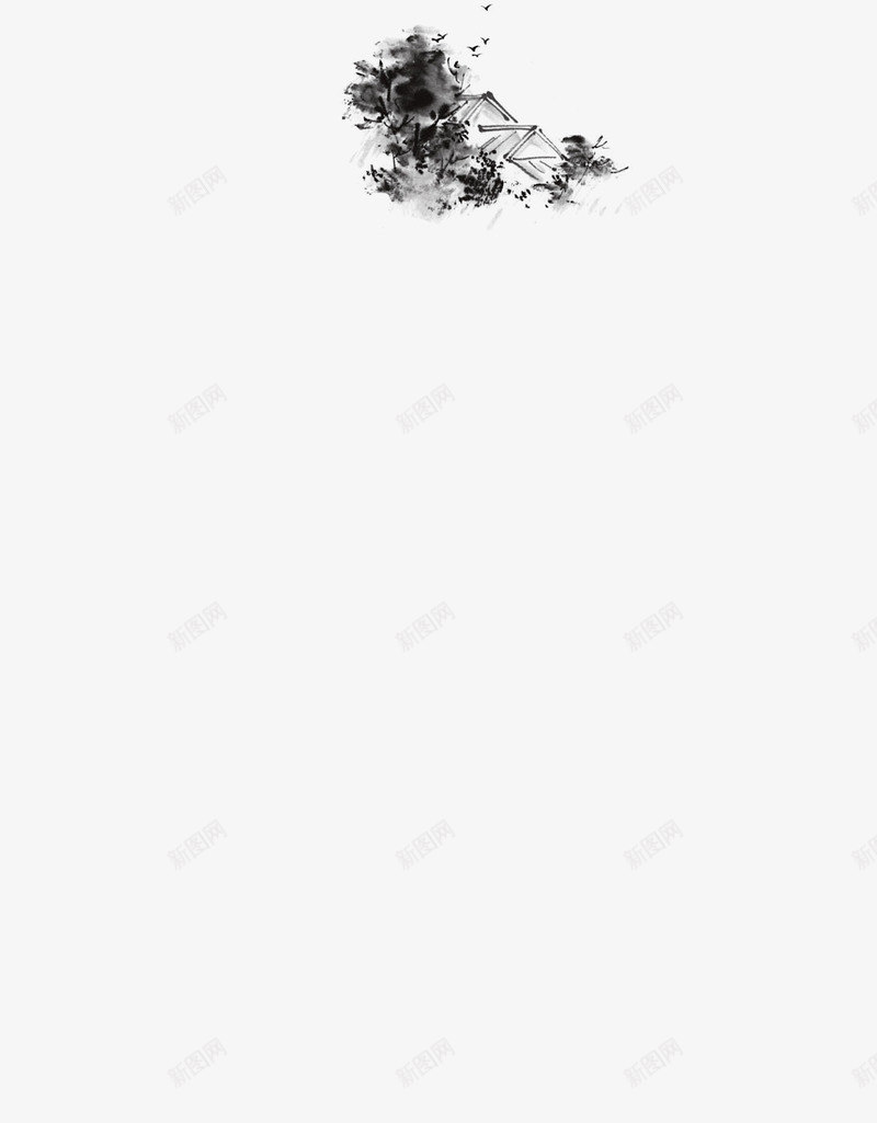 黑色水墨画山间屋顶七夕情人节png免抠素材_新图网 https://ixintu.com 七七 屋顶 山间 情人 水墨画 黑色
