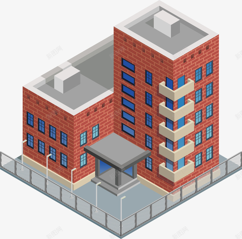 红色高楼png免抠素材_新图网 https://ixintu.com 卡通 科技楼 科技楼房 科技楼梯 红色 高楼