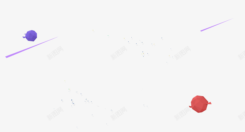 红色蓝色多边形球体漂浮png免抠素材_新图网 https://ixintu.com 多边形 漂浮 球体 素材 红色 蓝色