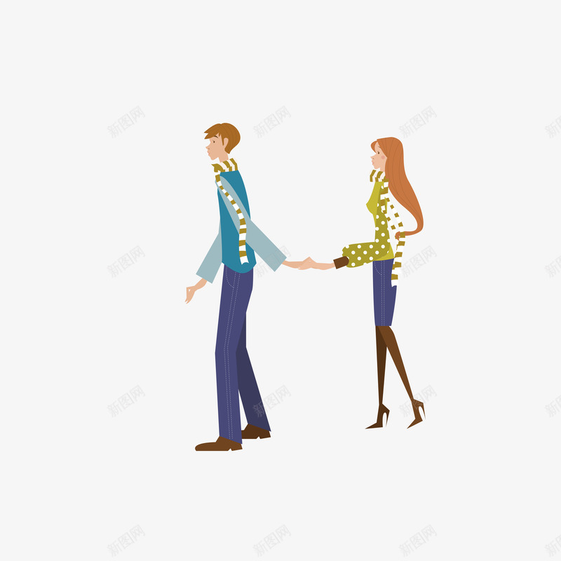 情侣两人同行png免抠素材_新图网 https://ixintu.com 两个人 两人同行 出行 情侣两人同行 散步 旅行 海报设计底纹 逛街