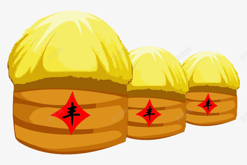 麦垛png免抠素材_新图网 https://ixintu.com 丰收 谷堆 麦垛