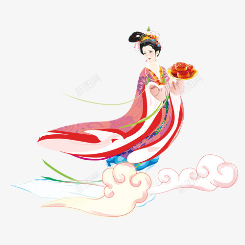 中秋节多图层嫦娥psd免抠素材_新图网 https://ixintu.com 中秋 素材 节日