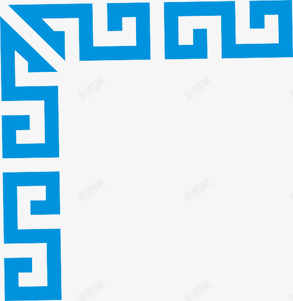 蓝色边框png免抠素材_新图网 https://ixintu.com 相片框 蓝色 角框 边框 边角角框