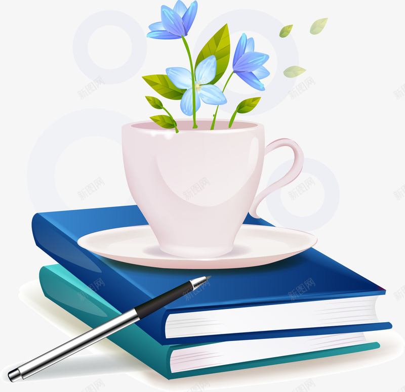 手绘书本植物杯子矢量图ai免抠素材_新图网 https://ixintu.com 书本 卡通 手绘 杯子 植物 矢量图