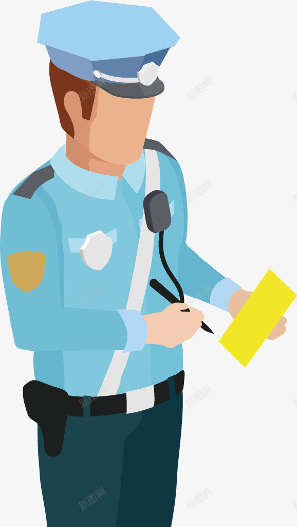 警官开罚单矢量图ai免抠素材_新图网 https://ixintu.com 制服 卡通手绘 工作 执法 签字笔 罚单 警官 矢量图