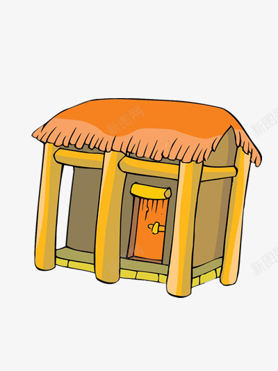 草房子png免抠素材_新图网 https://ixintu.com 卡通 房子 草