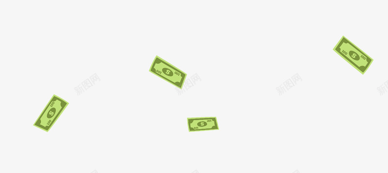 飘落的钞票png免抠素材_新图网 https://ixintu.com 卡通 手绘 钞票