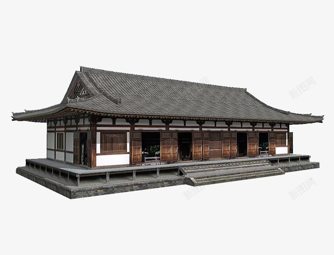 传统木长屋png免抠素材_新图网 https://ixintu.com 传统 古代铺子 古建筑 尺度 形式感 木屋 气势 清朝建筑 结构 艺术