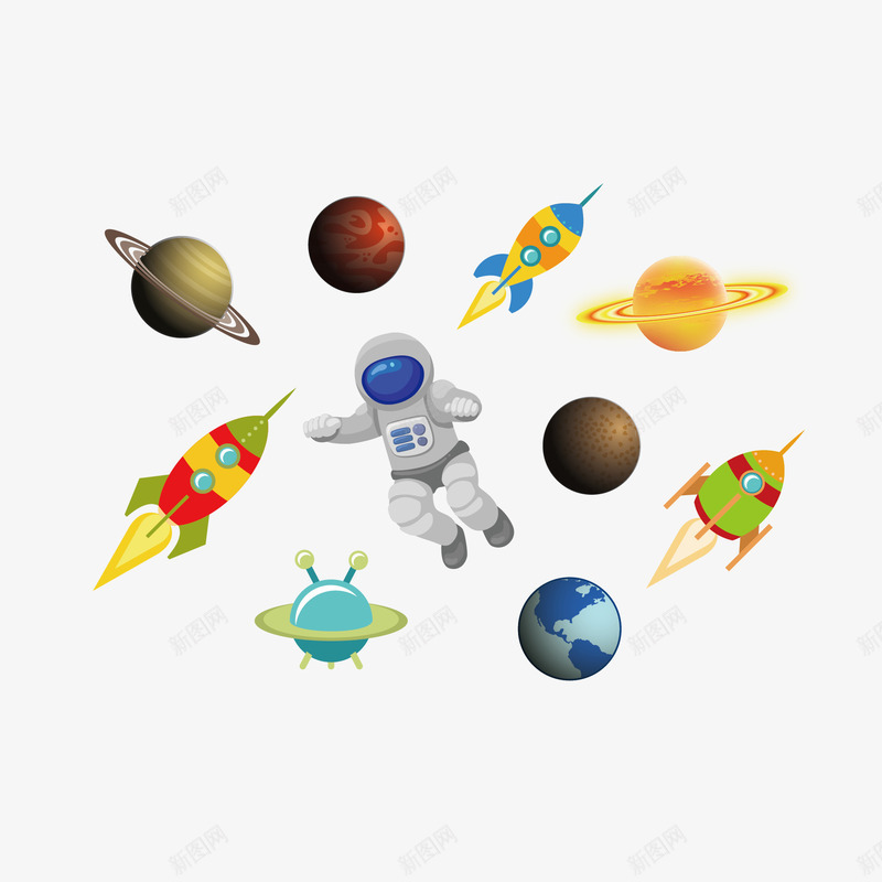 宇航员和星球png免抠素材_新图网 https://ixintu.com png素材 宇航员 星球
