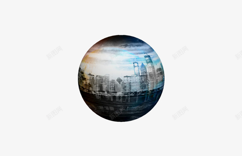 圆形球体世界缩影png免抠素材_新图网 https://ixintu.com 大厦 球体 缩影 高楼