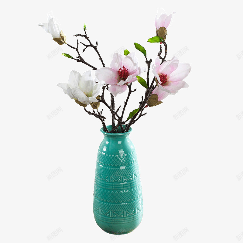玉兰花仿真花png免抠素材_新图网 https://ixintu.com 仿真花容器摆设 假花 客厅餐桌摆件 家居装饰花卉 花艺套装 陶瓷花瓶