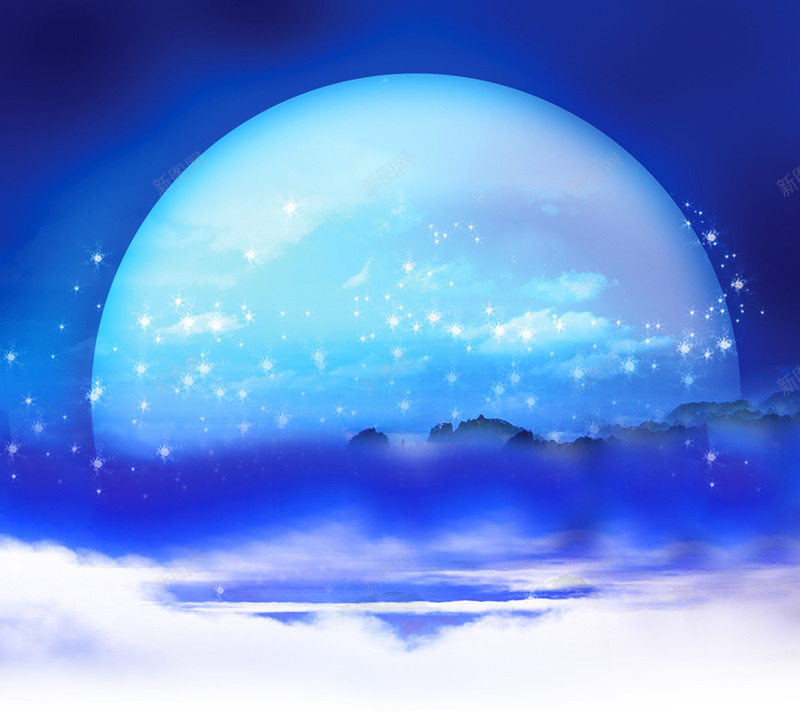 明月背景png免抠素材_新图网 https://ixintu.com 中秋背景 大月亮 明月