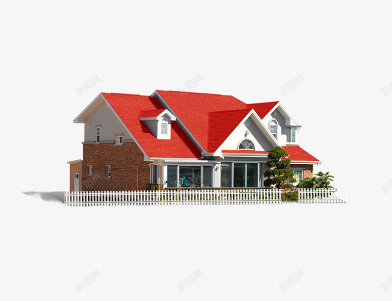 红色屋顶房子png免抠素材_新图网 https://ixintu.com png 别墅 卡通 屋顶 房子 素材 红色 豪宅卡通 连排别墅