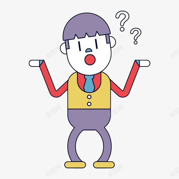 着急焦虑的男子png免抠素材_新图网 https://ixintu.com 卡通手绘 商务人士 抓狂 焦虑卡通人物 装饰 问号