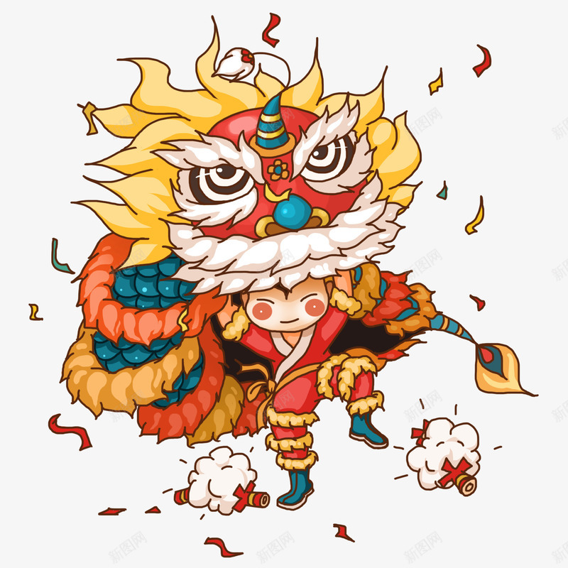 可爱小狮子元素png免抠素材_新图网 https://ixintu.com 免扣 可爱 有趣 柿子