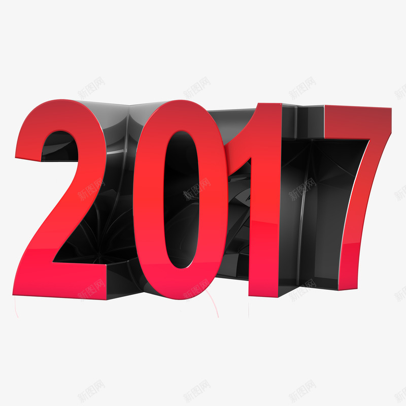 2017红色字体png免抠素材_新图网 https://ixintu.com 2017 新年艺术字 春节元素 鸡年素材