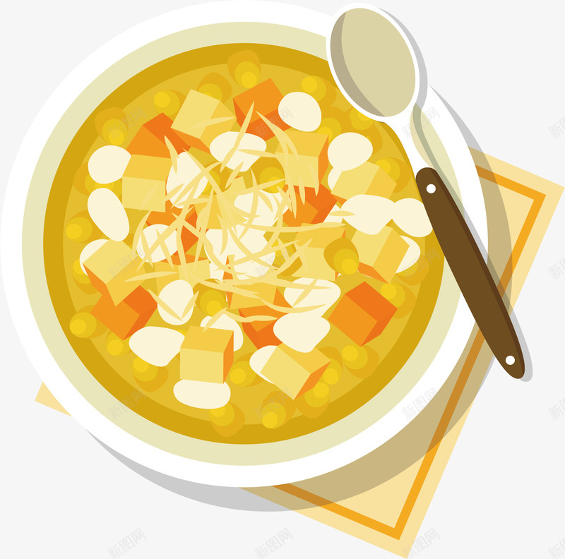 卡通豆腐汤矢量图ai免抠素材_新图网 https://ixintu.com 卡通手绘 卡通食物 装饰图案 豆腐汤 饮品 矢量图