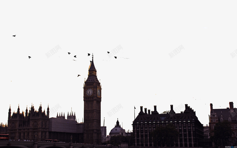 英国伦敦大笨钟一psd免抠素材_新图网 https://ixintu.com 名胜古迹 旅游风景 著名建筑