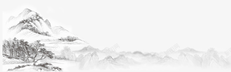 远处的山水墨画中国风png免抠素材_新图网 https://ixintu.com 国风 墨画 山水 远处
