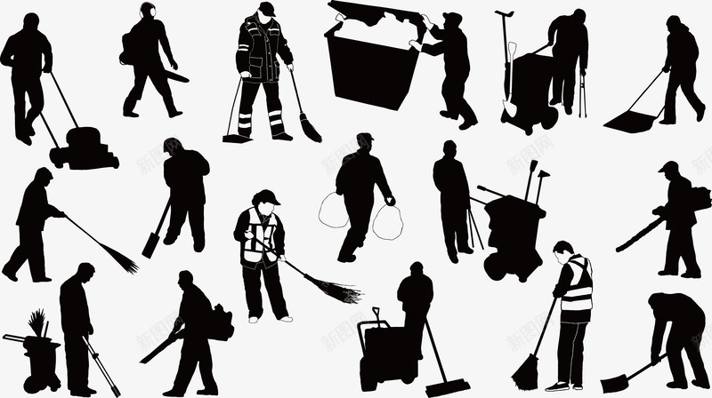 环卫工人矢量图ai免抠素材_新图网 https://ixintu.com 劳动 工人 清洁 环卫 矢量图