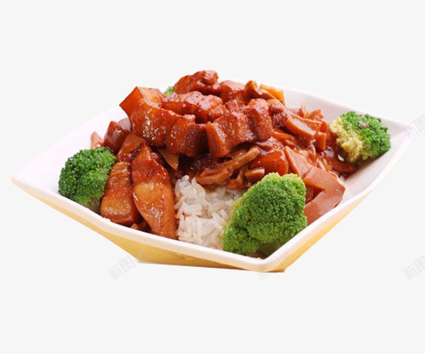 盘子里的营养美食肉饭png免抠素材_新图网 https://ixintu.com 盘子里的食物 红烧肉饭 美食 营养美食 餐饮 饭店