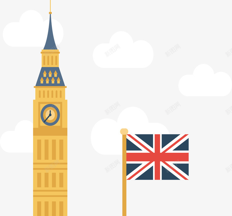 大笨钟英国海报矢量图ai免抠素材_新图网 https://ixintu.com 大笨钟 旅游季 矢量png 英国 英国国旗 英国旅行 矢量图