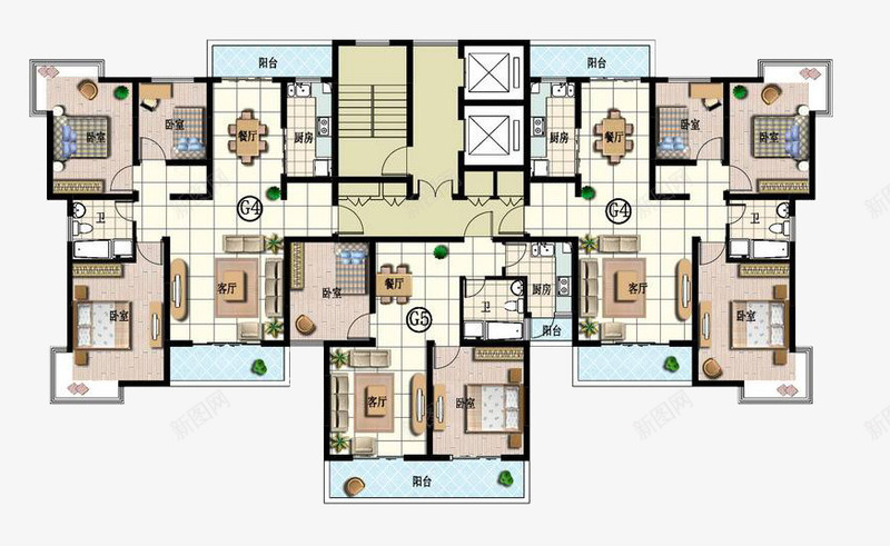 豪宅户型png免抠素材_新图网 https://ixintu.com CAD图纸与房子模型 CAD平面图 室内方案 室内设计 户型模版 房地产 房屋平面图 购房