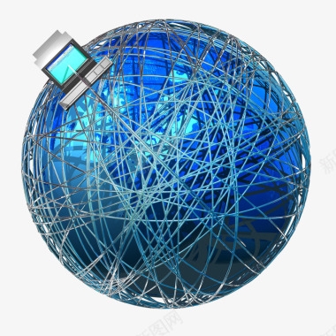 科技工业铁丝网状球体图标图标
