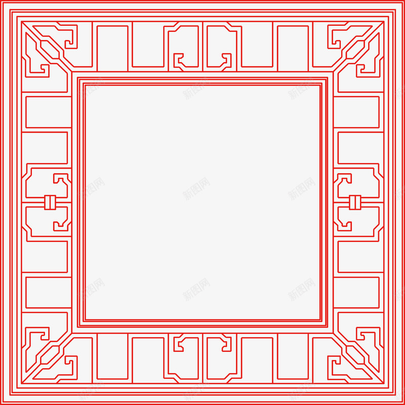 边框花纹剪纸中国风png免抠素材_新图网 https://ixintu.com 中国风 剪影 剪纸 古典 花纹 边框 门窗