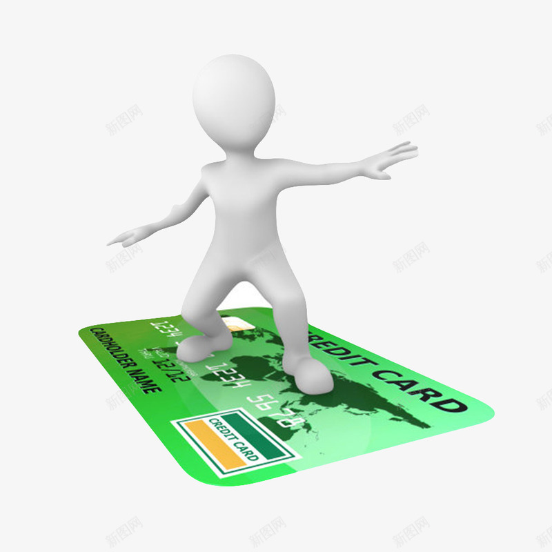 绿色被人偶踩着的贷记卡png免抠素材_新图网 https://ixintu.com card credit 人偶 付款 信用 信用卡 信贷 冲浪 小人 小人偶 贷记卡 银行 非现金