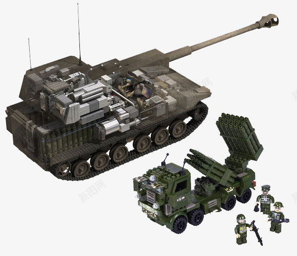武器装备png免抠素材_新图网 https://ixintu.com 军事 圣坦克 坦克武器 多管式 威力大 履带式 武器库 火箭炮