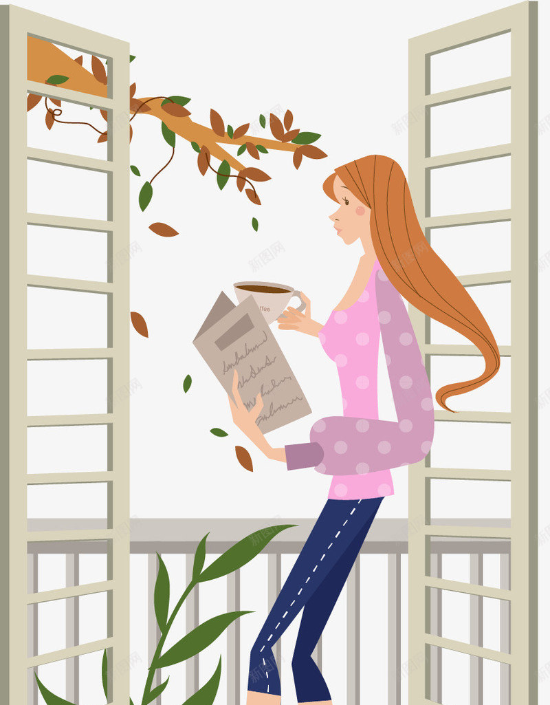 手绘窗边看书女孩矢量图ai免抠素材_新图网 https://ixintu.com 书本 女孩 手绘 看书 窗户 矢量图