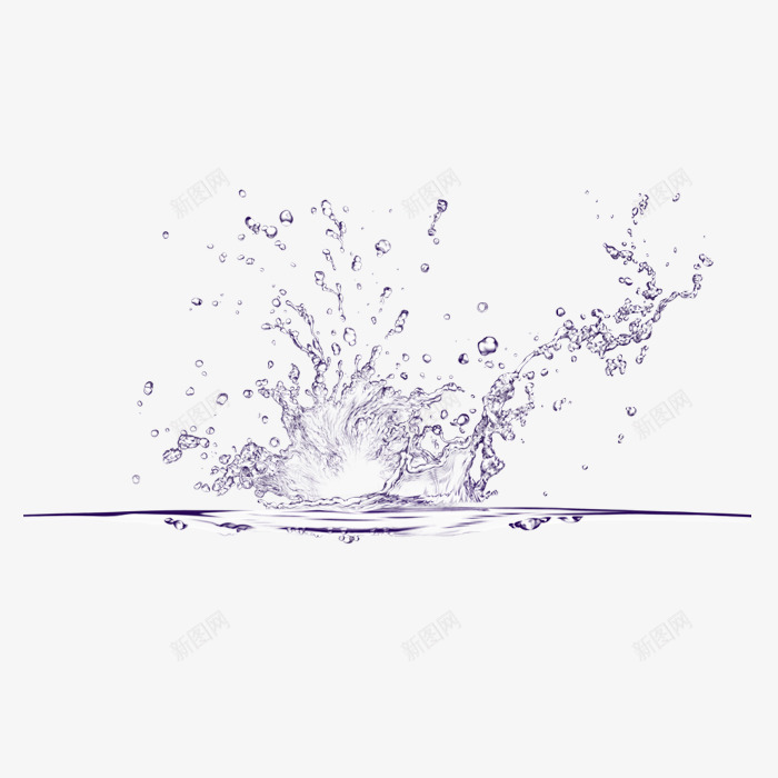 水花png免抠素材_新图网 https://ixintu.com 水 落下 蓝色