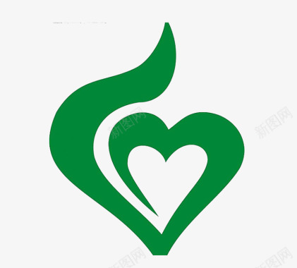 绿色爱心形状红十字会标识图标图标