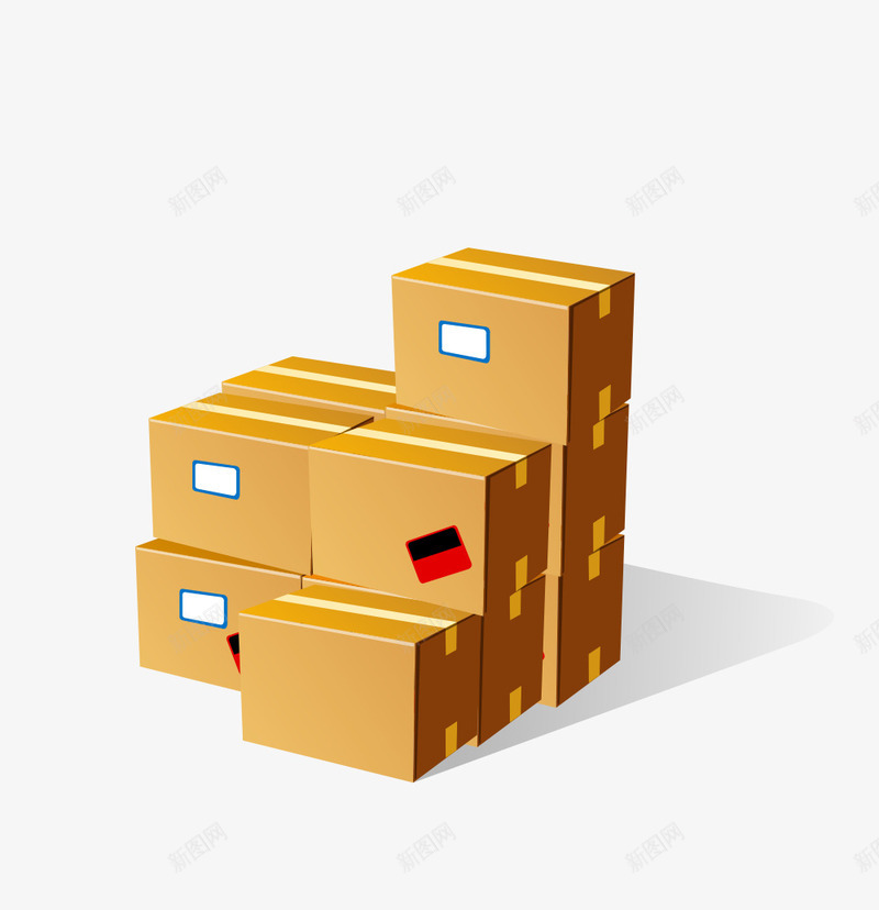 卡通货品png免抠素材_新图网 https://ixintu.com 卡通 盒子 箱子 货物