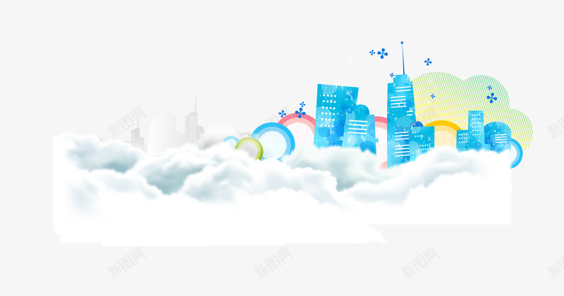 卡通可爱云层建筑楼房矢量图ai免抠素材_新图网 https://ixintu.com 云层 卡通 可爱 建筑 楼房 矢量图