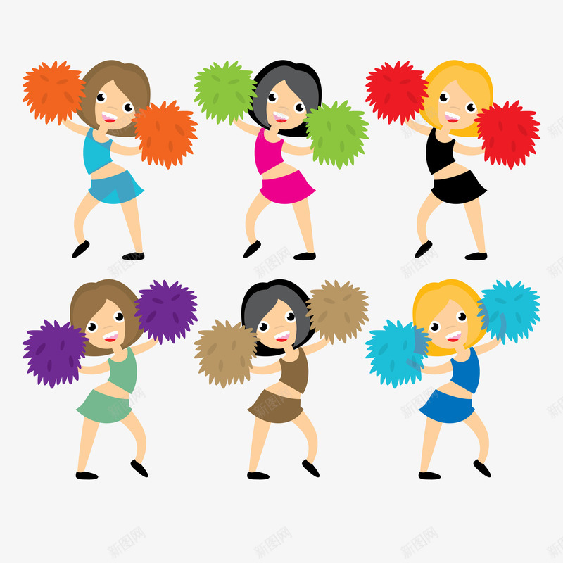 拉拉队png免抠素材_新图网 https://ixintu.com 体操 卡通啦啦队 啦啦操女孩 手绘啦啦队 拉拉队 校运会 运动会