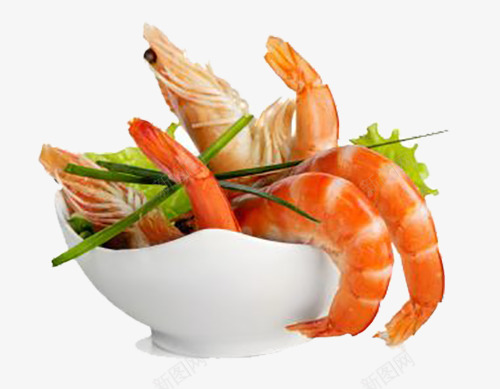 白盘子白灼虾png免抠素材_新图网 https://ixintu.com 叶子 水煮虾 海鲜 煮虾 生菜 白灼虾 白盘子白灼虾