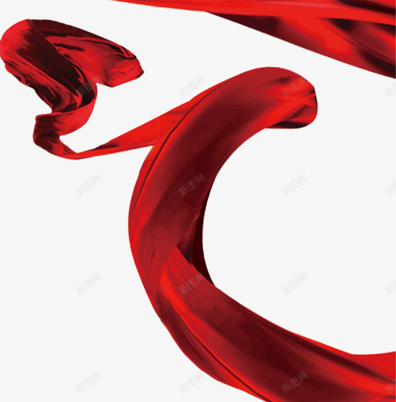 红飘带png免抠素材_新图网 https://ixintu.com 红布 红绸 红色 织带 飘带