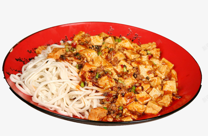 豆腐盖浇面png免抠素材_新图网 https://ixintu.com 主食热菜 传统美食 家常菜 餐饮美食 麻婆豆腐 麻婆豆腐盖浇面
