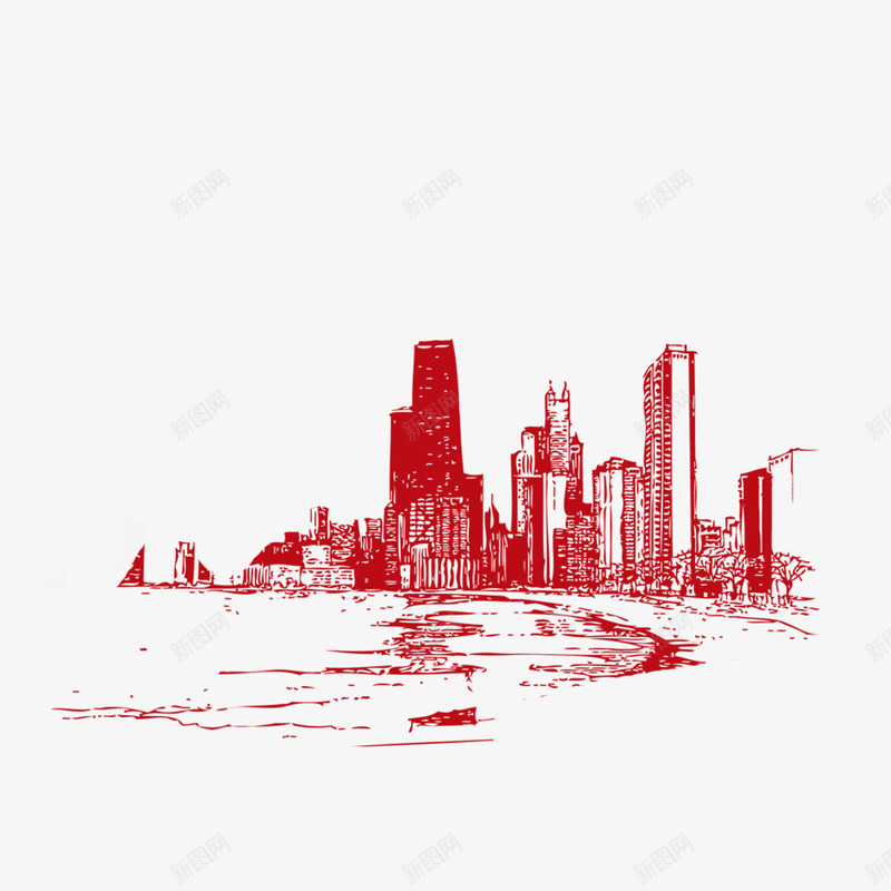 红色房子城镇png免抠素材_新图网 https://ixintu.com 城市 城镇 房子 红色 红色房子城镇 红色房子城镇PNG