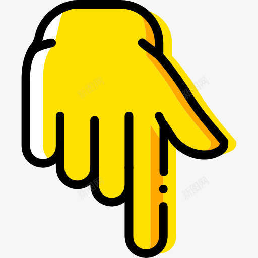 指着图标png_新图网 https://ixintu.com 手势 手和手势 手指 指向下方 界面